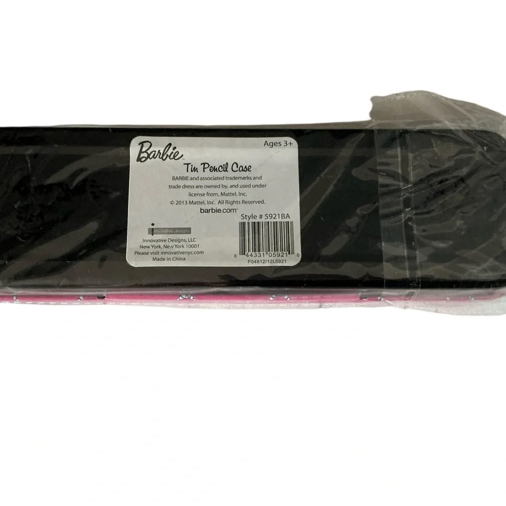 Pink Barbie 2013 tin metal pencil case